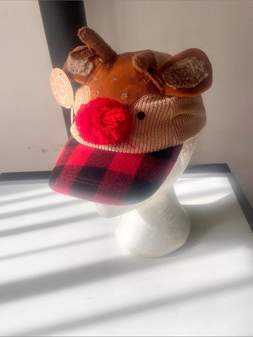 mud pie Light Up Reindeer Hat in Brown & Red Boys 3T-5T Like New